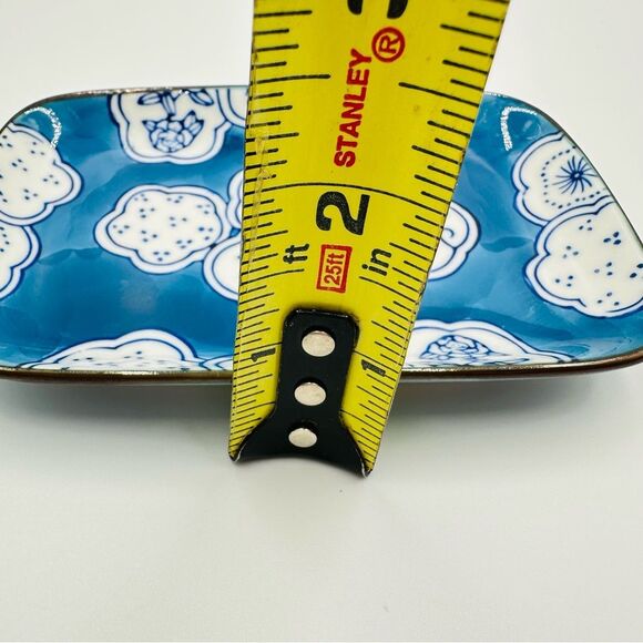 Chinese Floral Blue & White Porcelain Hand Painted Sushi Plates 4 Large 3 Small - Picture 15 of 16